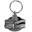 American Firefighter Metal Key Chain with Enameled Details